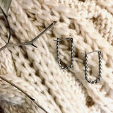 narelle hoop earrings silver twisted