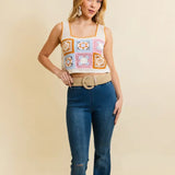 raffia belt on model