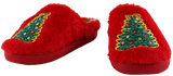 slippers red with christmas trees