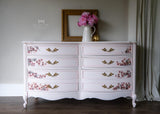 dixie belle chalk mineral paint pink champagne dresser