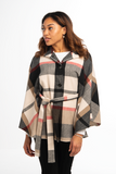Plaid Belted Wrap Simply Noelle Black Plaid