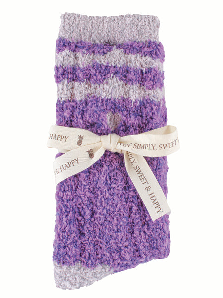 Simply Southern soft socks purple stripes