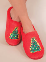 Simply Southern Christmas tree slippers red
