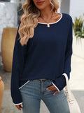 Crew Neck Navy Long sleeve sweater