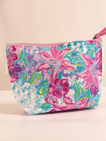 Simply Southern pouch bag pink hibiscus flowers