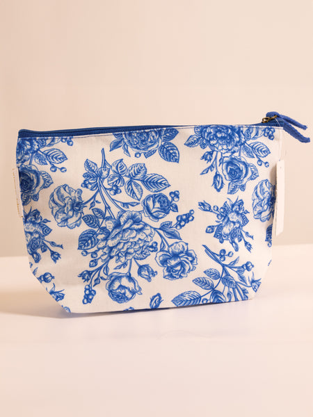 Simply Southern pouch bag blue roses