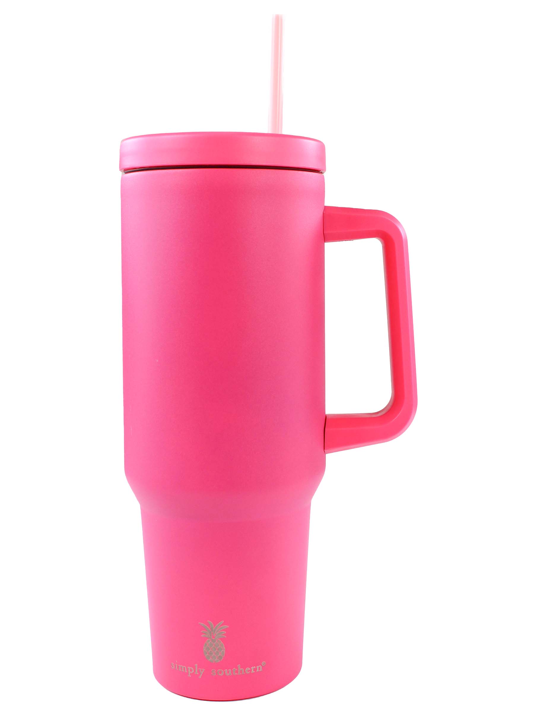 Simply Southern 40 oz solid pink tumbler with straw – Victoria's