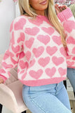 Strawberry Pink  white hearts sweater