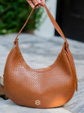 Caroline Hill Winslow Curved Bag Woven Saddle