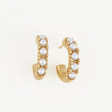 Howards waterproof pearl c hoop earrings