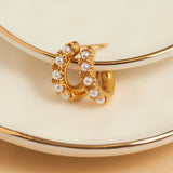 Howards waterproof pearl c hoop earrings