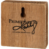 primitives by kathy back of wooden block sign
