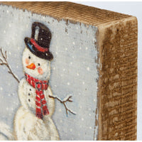 snowman wooden block 