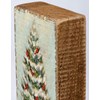 Christmas Tree with cardinals wooden block sign