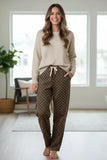 Polka Dot brown barrel pants