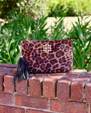 Leopard crossbody clutch purse
