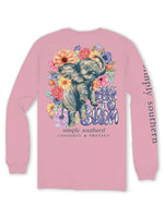 simply southern long sleeve elephant candy pink tshirt