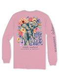 simply southern long sleeve elephant candy pink tshirt