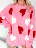 Pink Pearl Embellished heart pink sweater