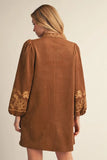 Camel dress 3/4 length sleeves