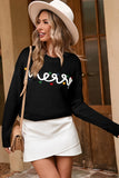 Merry Colorful Dot black sweater