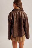 Brown Faux Leather Jacket