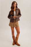 Brown Faux Leather Jacket