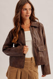 Brown Faux Leather Jacket
