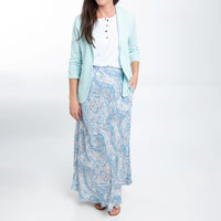 maxi paisley skirt blue