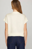 Short Sleeve round neck pumpkin sweater top