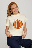 Short Sleeve round neck pumpkin sweater top