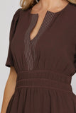Short Sleeve Brown Dress with pockets