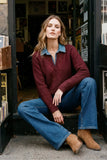 Long sleeve Wine sweater with collar