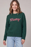 Green Long Sleeve Merry Sweater