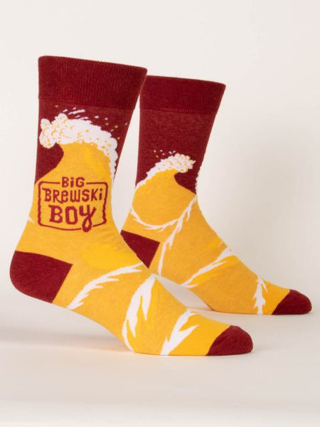 blue q men's big brewski boy crew socks