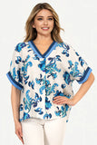 Bridget top blue two tone blouse