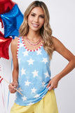 Fourth of July rounded neck tank top