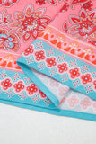 Sky Blue Bohemian Ethnic Print Spaghetti Straps Vacation Maxi Dress: Sky Blue / 100%Polyester / M