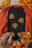 Sequin pumpkin face halloween t shirt