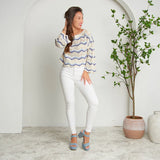 sky blue crochet sweater
