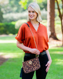Caroline Hill Madelyn clutch leopard saddle bag