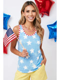 Fourth of July rounded neck tank top