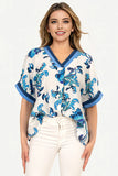Bridget top blue two tone blouse