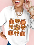 White Turkey Fall Pumpkin Long sleeve sweatshirt