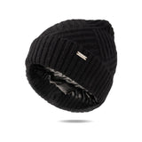Black silk lined beanie

