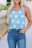 Fourth of July rounded neck tank top