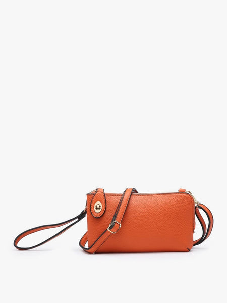 jen and co wristlet orange crossbody bag