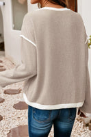 Beige Drop shoulder loose top