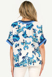 Bridget top blue two tone blouse
