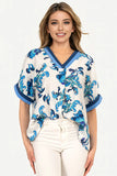 Bridget top blue two tone blouse
